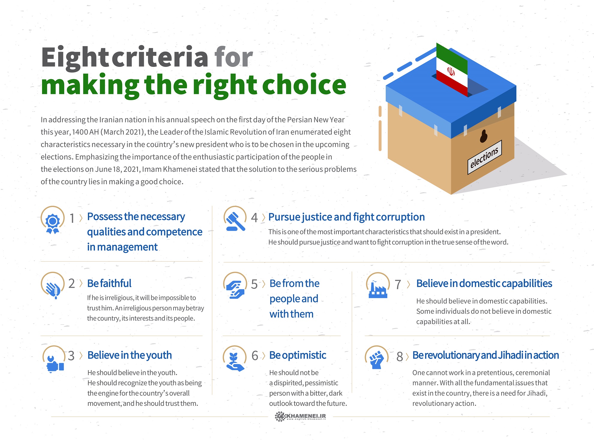 Eight criteria for making the right choice