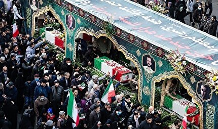 حضور سخنگوی شورای نگهبان در مراسم تشییع شهدای جنگ تروریستی اخیر